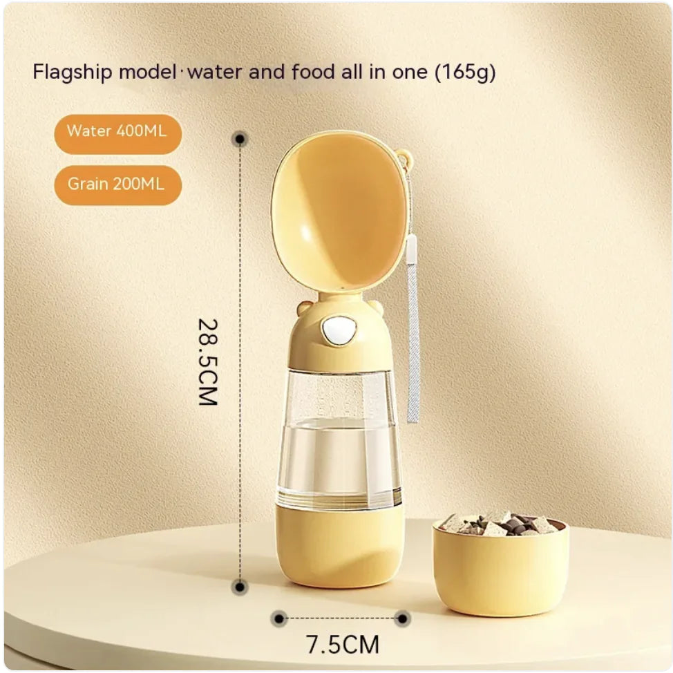 Portable Pet Water Bottle & Feeder for Pets, Travel Water Dispenser and Bowl